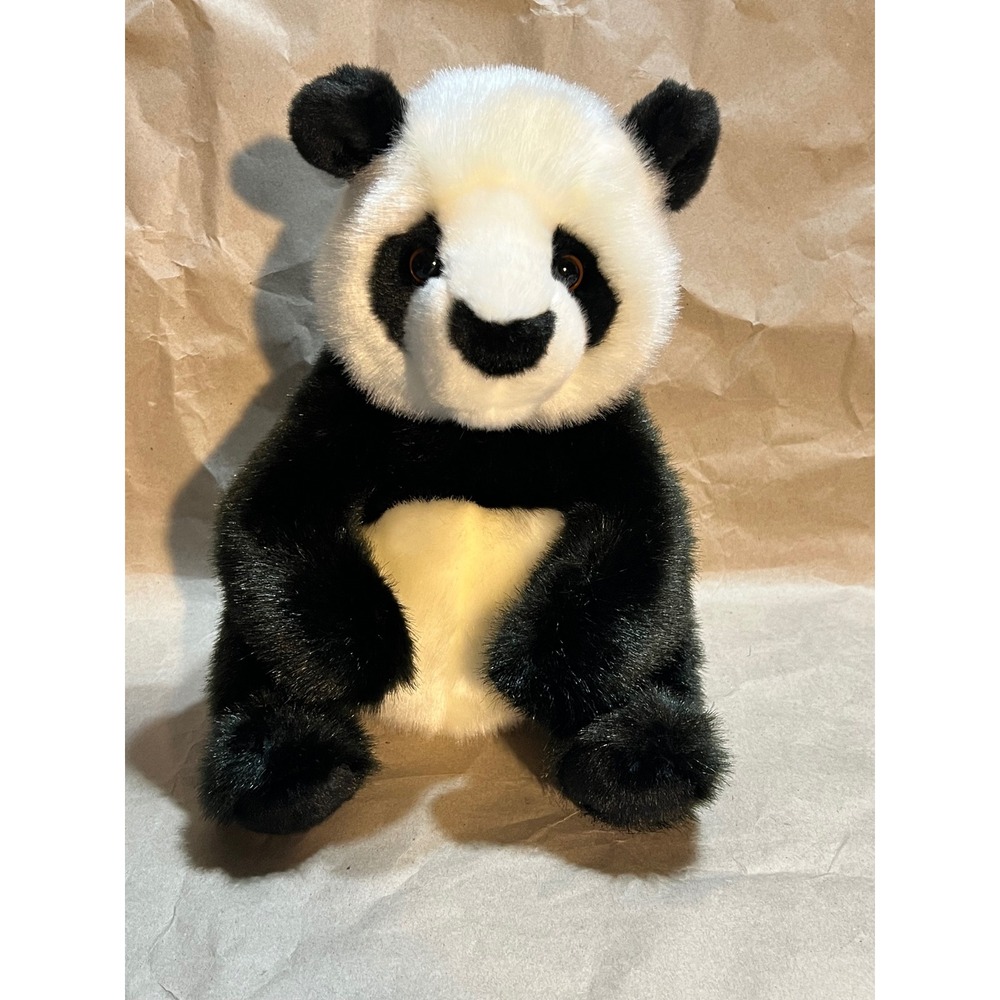 Douglas 10" Panda Stuffed Animal Black White Realistic Cuddle Toy Plush